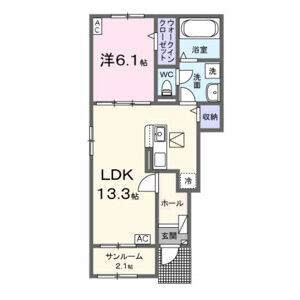 1LDK 間取り図