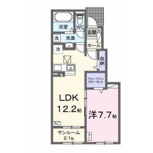 1LDK 間取り図