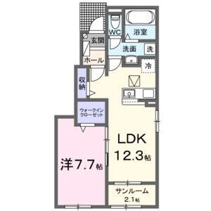 1LDK 間取り図