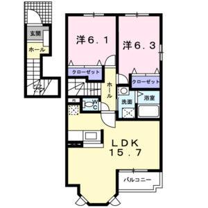 2LDK 間取り図