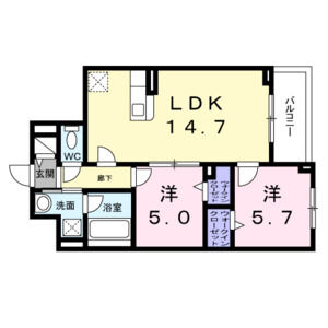 2LDK 間取り図
