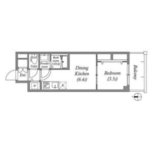 1DK 間取り図