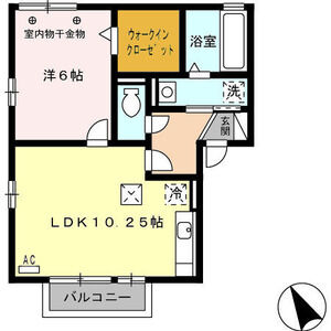 1LDK 間取り図