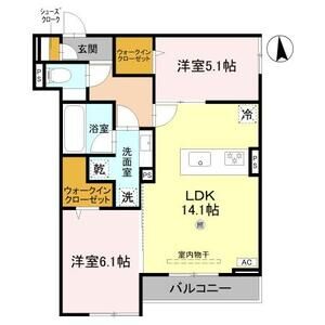 2LDK 間取り図