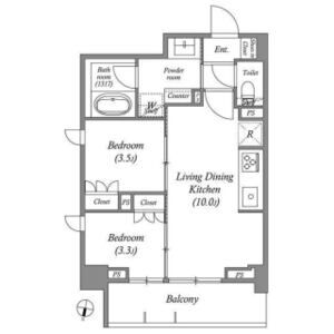 2LDK 間取り図