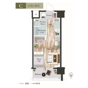 1DK 間取り図