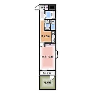 1DK 間取り図