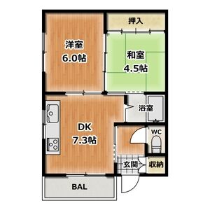 2DK 間取り図