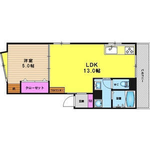 1LDK 間取り図