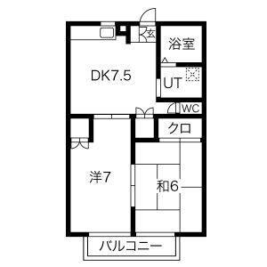 2DK 間取り図