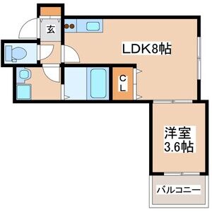 1LDK 間取り図