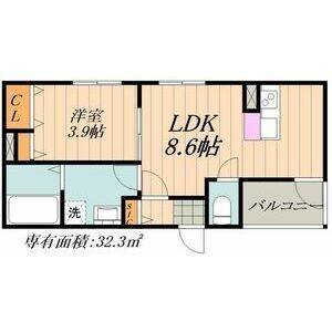 1LDK 間取り図