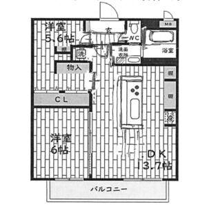 2LDK 間取り図