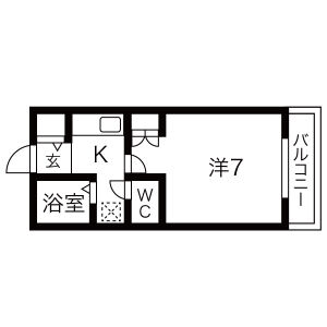 1K 間取り図