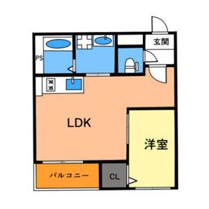 1LDK 間取り図