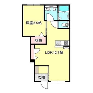 1LDK 間取り図