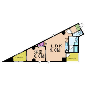 1LDK 間取り図