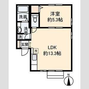 1LDK 間取り図