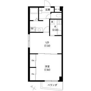 1LDK 間取り図