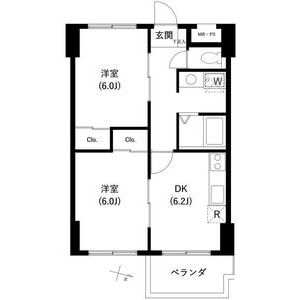 2DK 間取り図