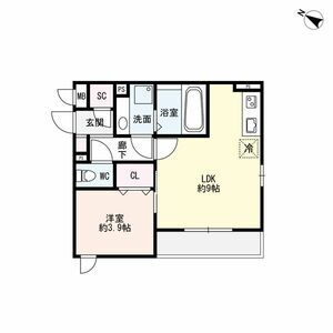 1LDK 間取り図
