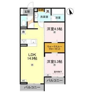 2LDK 間取り図