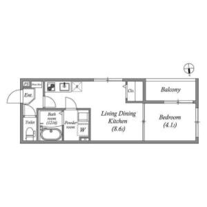 1LDK 間取り図