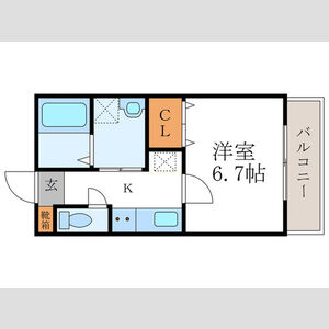1K 間取り図