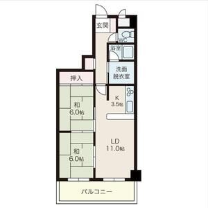 2LDK 間取り図