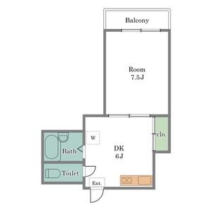1DK 間取り図