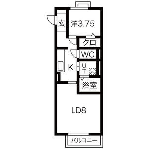 1LDK 間取り図