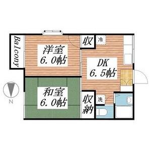 2DK 間取り図
