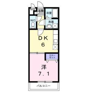 1DK 間取り図