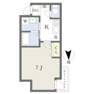 1K 間取り図