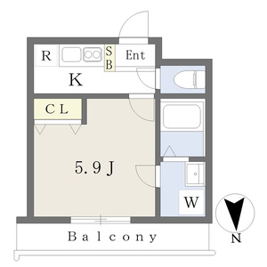1K 間取り図