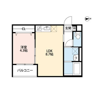 1LDK 間取り図