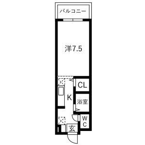 1K 間取り図