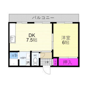 1DK 間取り図
