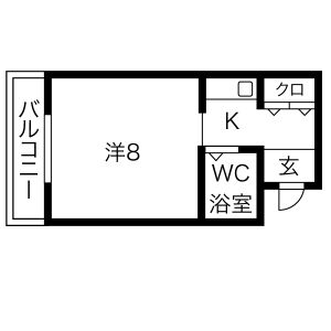 1K 間取り図