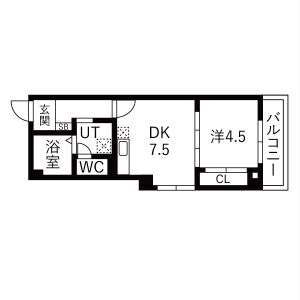 1LDK 間取り図