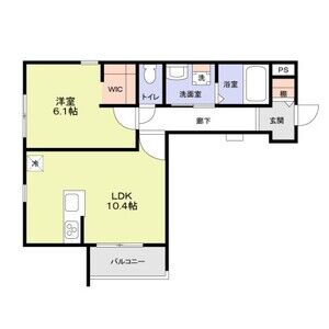 1LDK 間取り図
