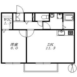 1LDK 間取り図