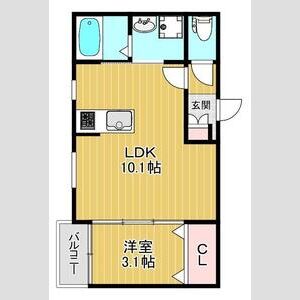 1LDK 間取り図