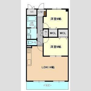2LDK 間取り図
