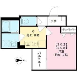 1K 間取り図