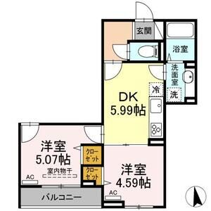 2DK 間取り図