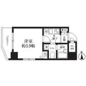 1K 間取り図