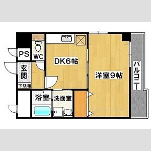 1DK 間取り図
