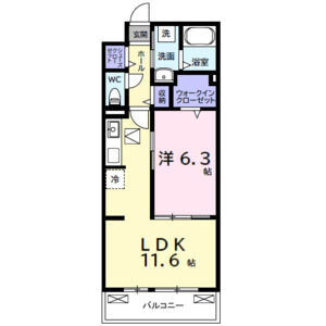 1LDK 間取り図