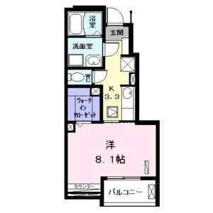 1K 間取り図